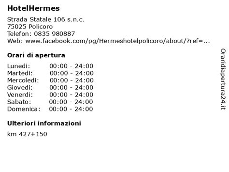 »Pittarosso C/o Heraclea a Policoro (MT): Orari Apertura e Mappa